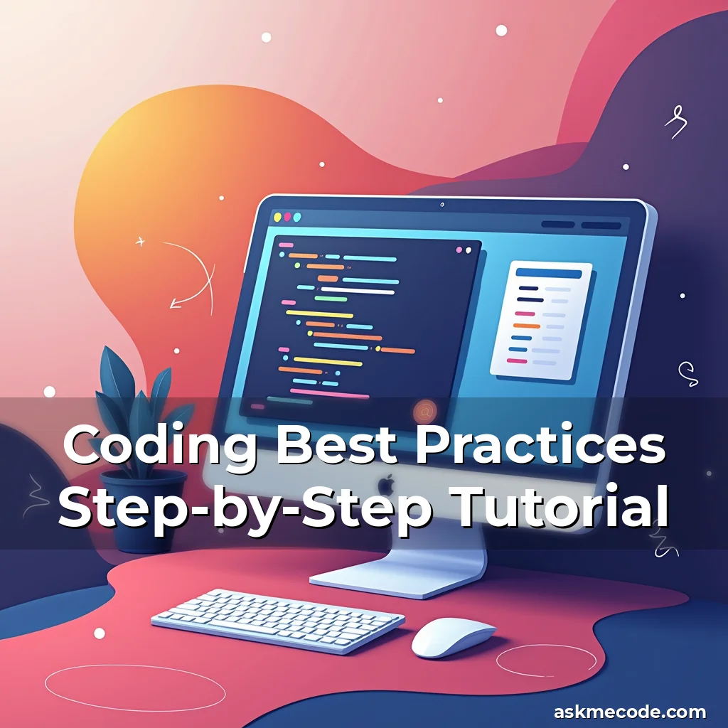 Artistic representation for Coding Best Practices Step-by-Step Tutorial