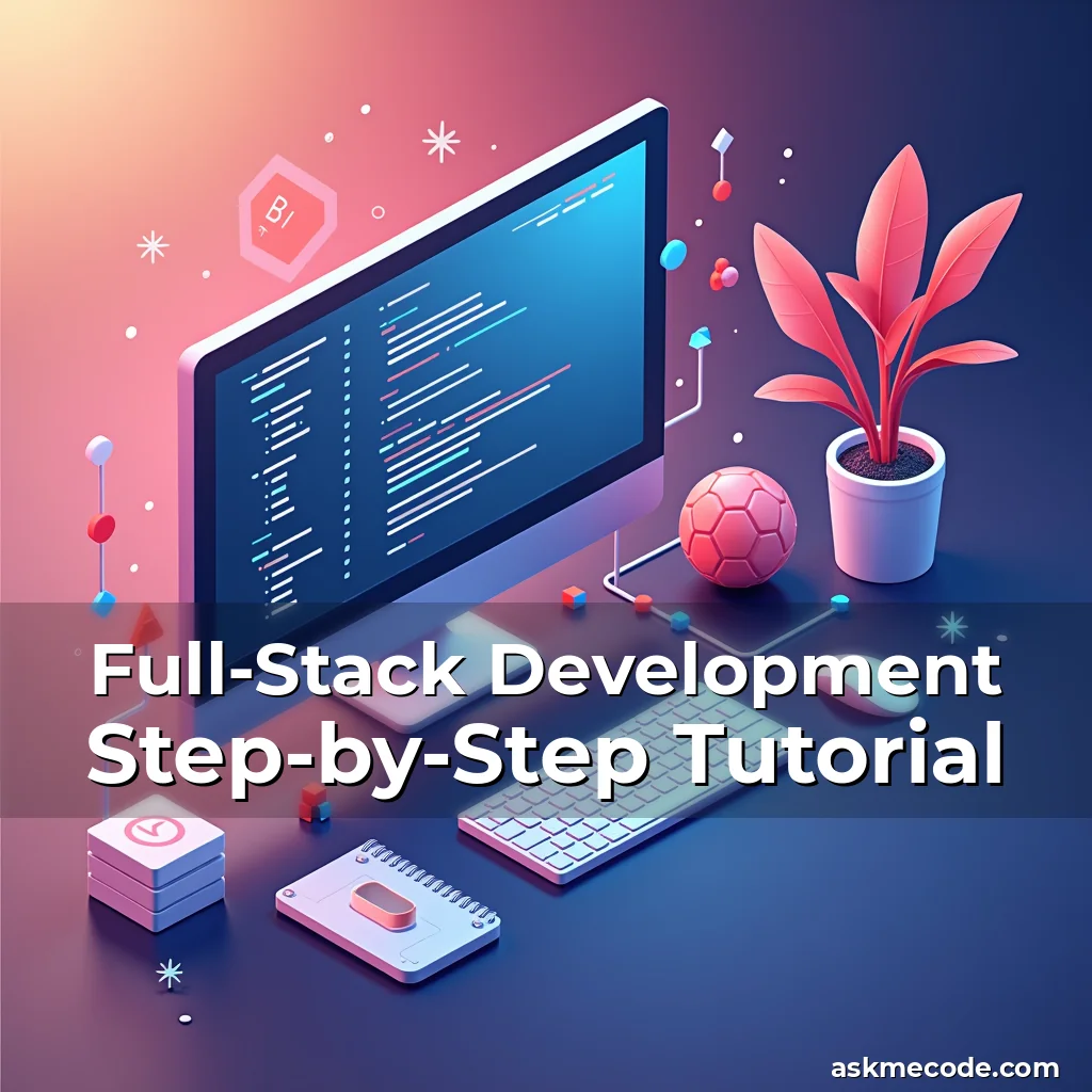 Artistic representation for Full-Stack Development Step-by-Step Tutorial