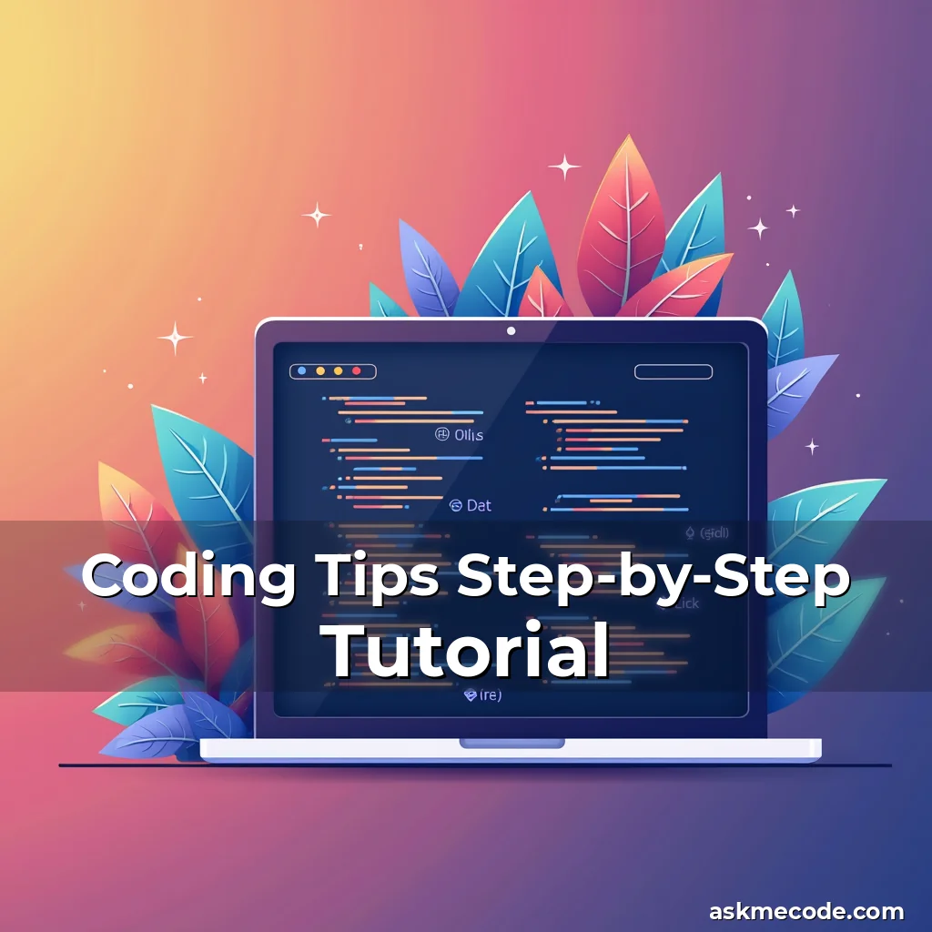 Artistic representation for Coding Tips Step-by-Step Tutorial