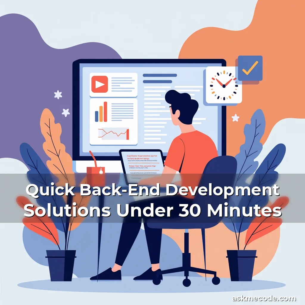 Artistic representation for Quick Back-End Development Solutions Under 30 Minutes