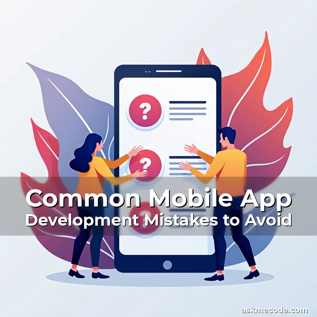 Artistic representation for Common Mobile App Development Mistakes to Avoid