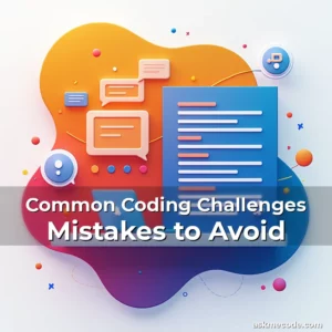 Artistic representation for Common Coding Challenges Mistakes to Avoid