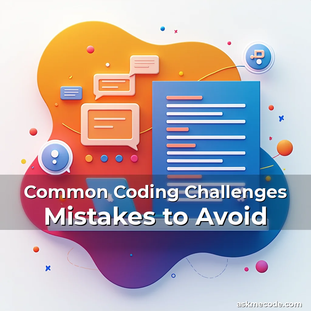 Artistic representation for Common Coding Challenges Mistakes to Avoid