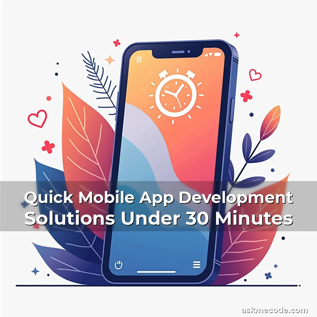 Artistic representation for Quick Mobile App Development Solutions Under 30 Minutes