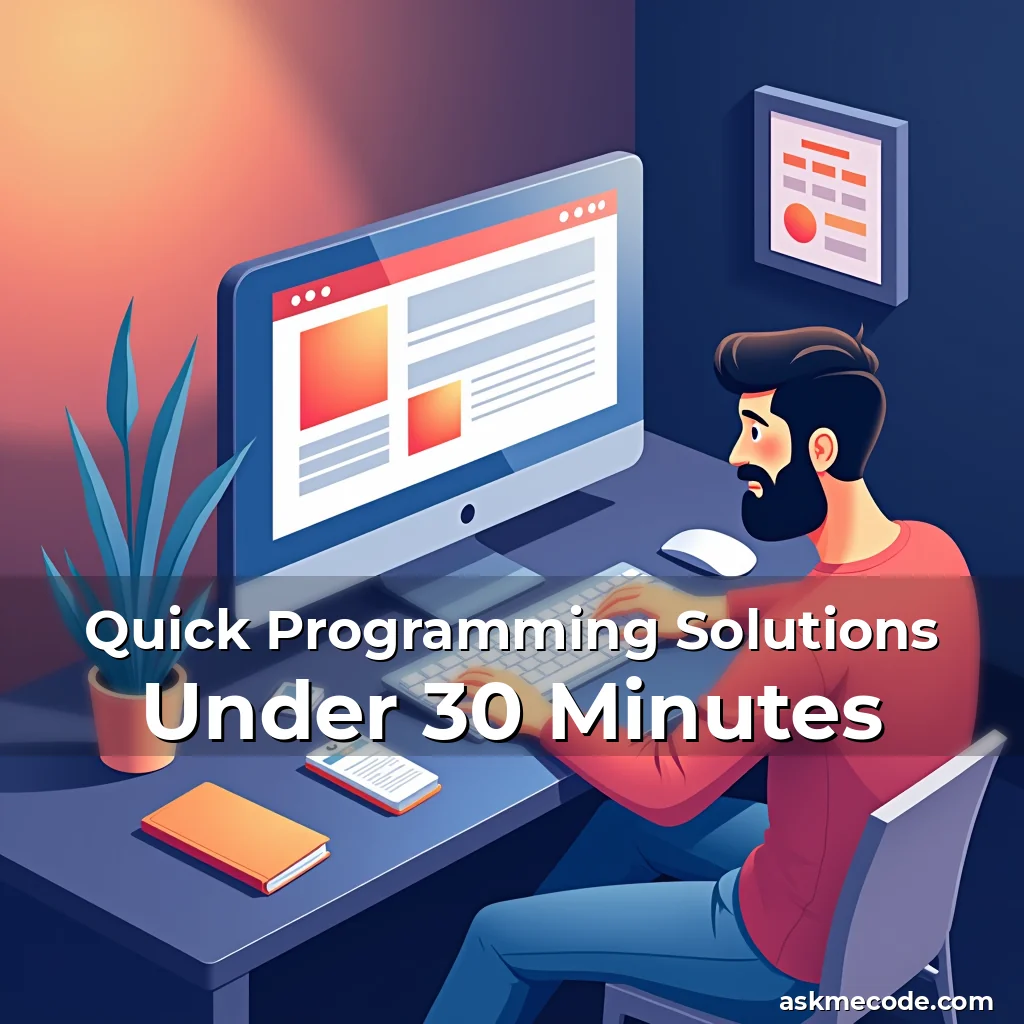 Artistic representation for Quick Programming Solutions Under 30 Minutes