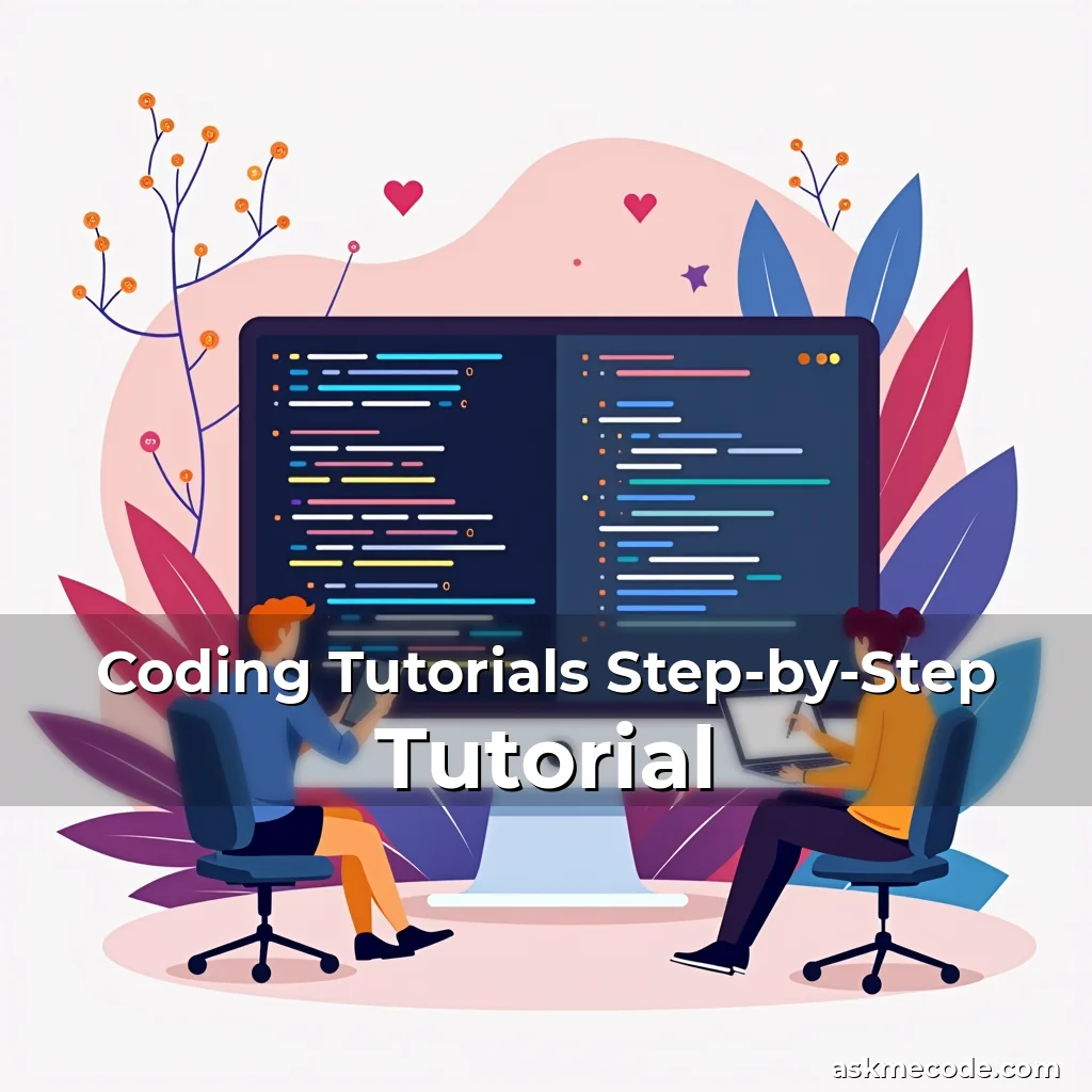 Artistic representation for Coding Tutorials Step-by-Step Tutorial