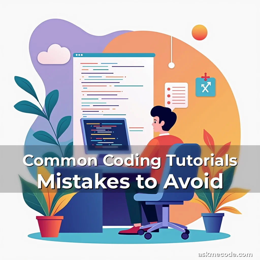 Artistic representation for Common Coding Tutorials Mistakes to Avoid