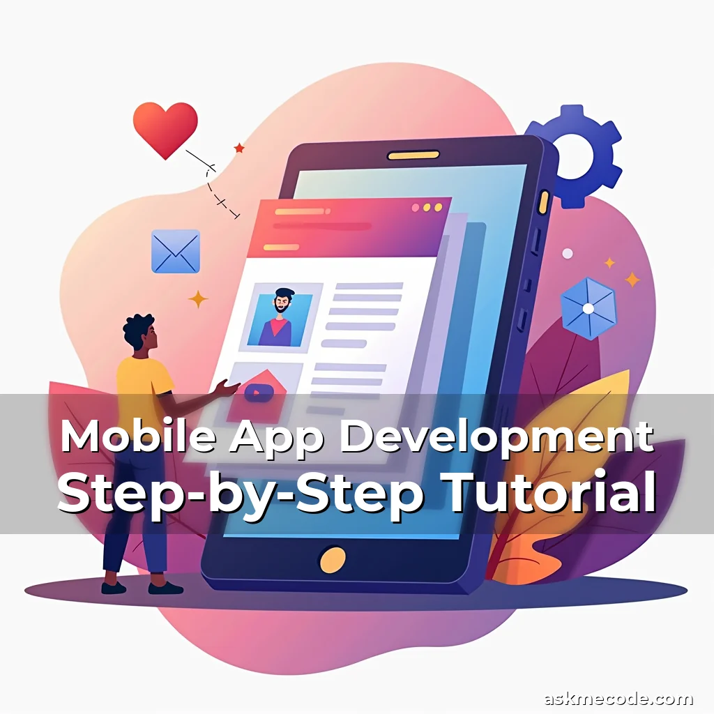 Artistic representation for Mobile App Development Step-by-Step Tutorial