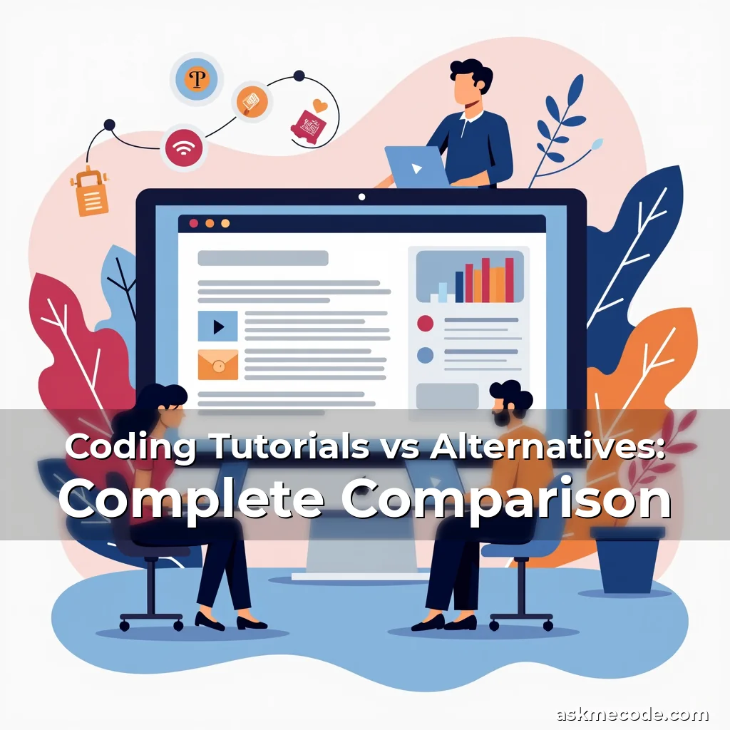 Artistic representation for Coding Tutorials vs Alternatives: Complete Comparison