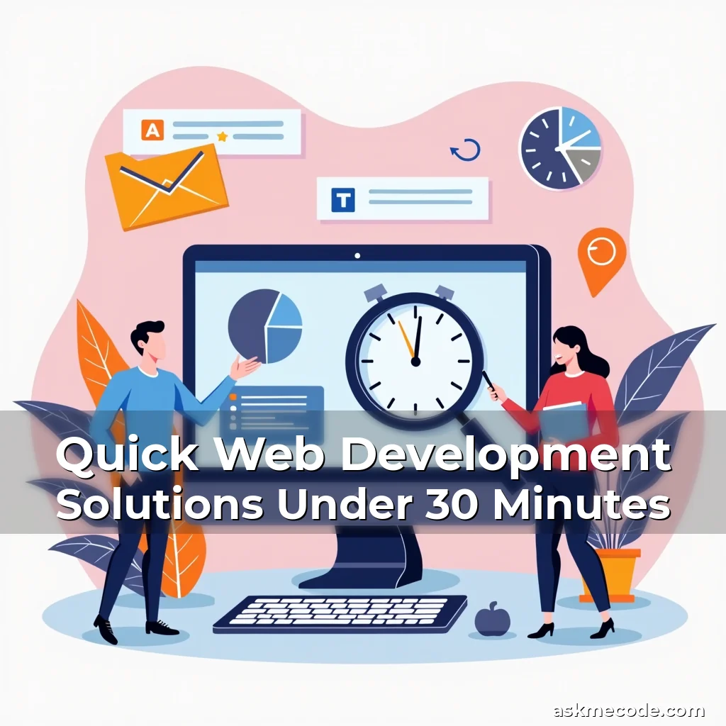 Artistic representation for Quick Web Development Solutions Under 30 Minutes