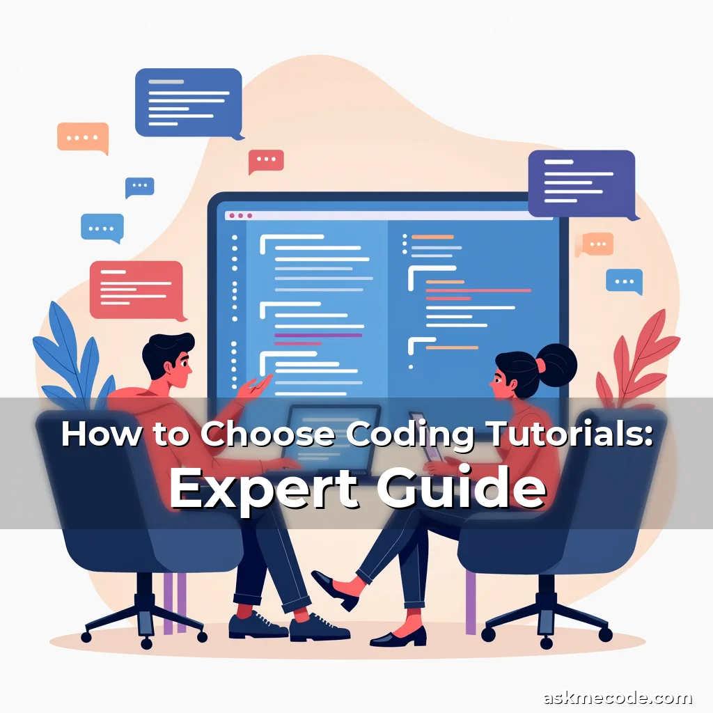 Artistic representation for How to Choose Coding Tutorials: Expert Guide