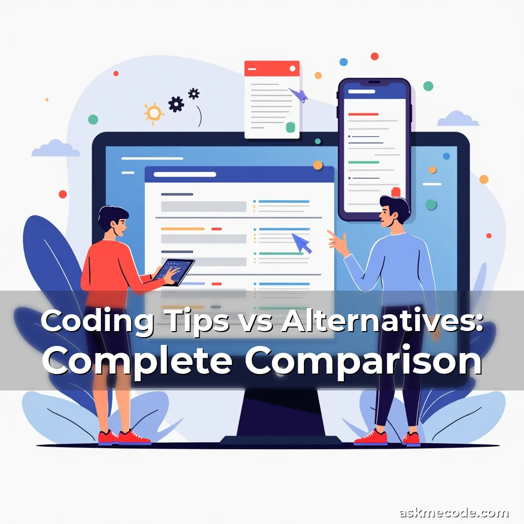 Artistic representation for Coding Tips vs Alternatives: Complete Comparison