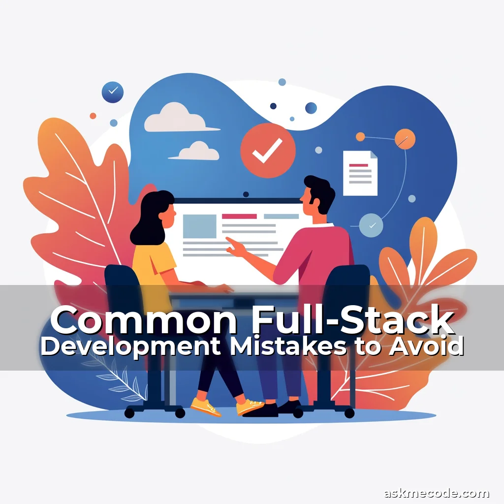 Artistic representation for Common Full-Stack Development Mistakes to Avoid