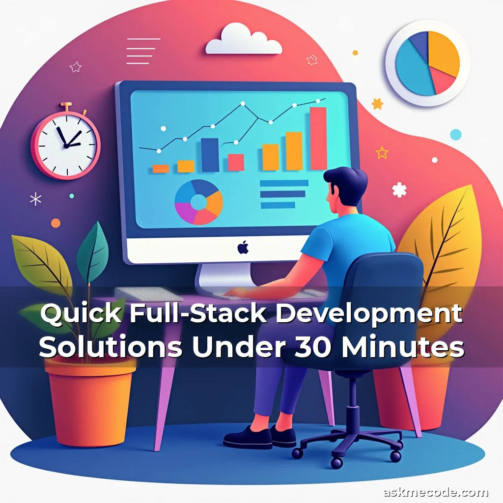 Artistic representation for Quick Full-Stack Development Solutions Under 30 Minutes