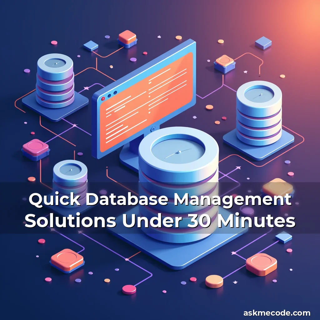 Artistic representation for Quick Database Management Solutions Under 30 Minutes