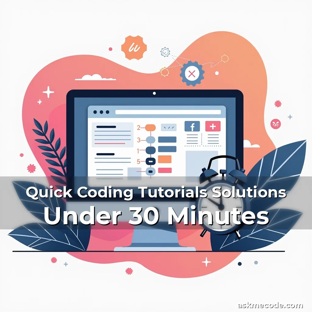 Artistic representation for Quick Coding Tutorials Solutions Under 30 Minutes